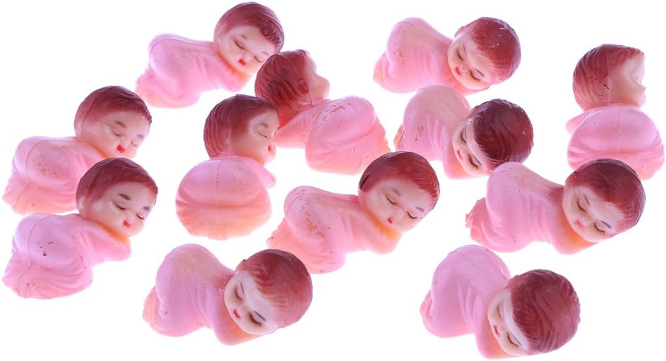 Dovewill Pieces of 24 Mini Newborn Baby Sleeping Boy Girl Doll Toy Baby Shower Party Favor 1.5 Inch - pink, 1.5 Inch
