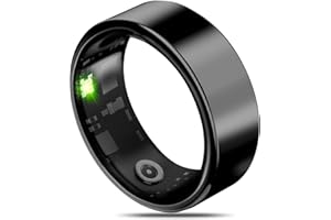 Milavan Smart Health Ring for Women Men Fitness Tracker with Heart Rate, Blood Oxygen, Blood Pressure, Sleep Monitoring, Step Counting, IP68 Waterproof for iPhone and Android, No APP Fee, Black 6