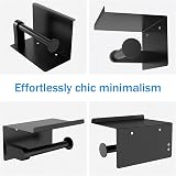 susswiff Self Adhesive Toilet Paper Holder with Phone Shelf Matte Black view 7