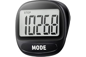 TAZUZFLA 3D Pedometer for Walking Running Sports - Step Counter with Clip & Lanyard, Large LCD Display Accurate Fitness Tracker for Men Women Kids Seniors Easy to Use