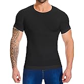 Daytain Mens Body Shaper Stomach Compression Shirt Slimming Undershirt Shapewear Gynecomastia Tummy Control Workout Tank Tops