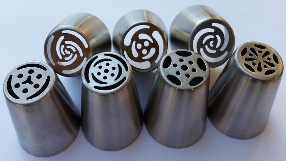 7 pcs Russian Tulip Nozzle Perfect For Cake Cupcake Decorating Icing Piping Nozzles russian rose nozzles tips (7)