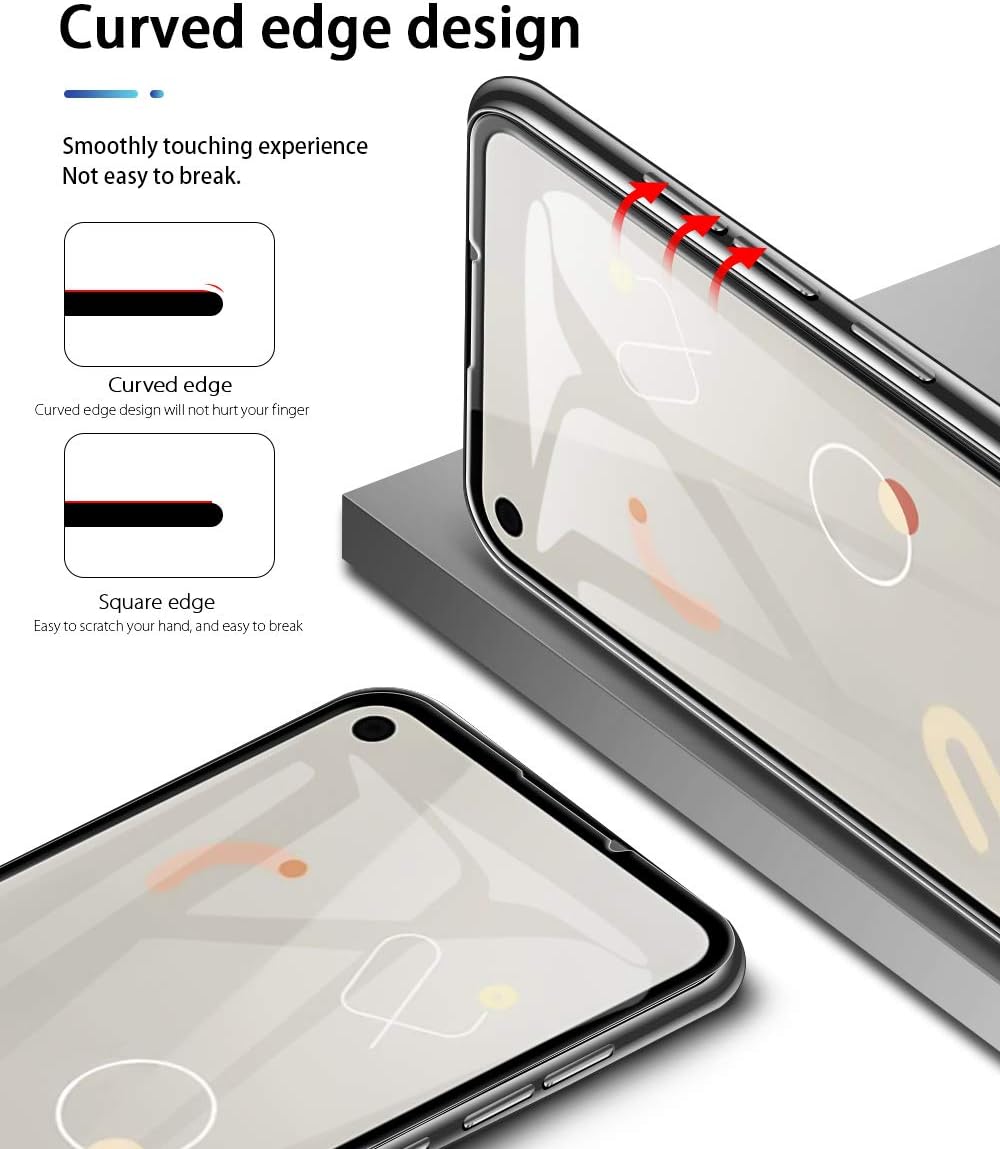 AVIDET for Google Pixel 4a Screen Protector, [Strong adsorption][Anti-Scratch][Case Friendly] HD 9H Hardness 3D Full Coverage Tempered Glass Compatible for Pixel 4a (Black)