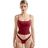 SUUKSESS Women Double Line Square Neck Tank Top Summer Y2K Going Out Basic Cami Shirt