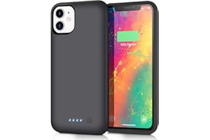 Feob Battery Case for iPhone 11,[2025 Upgraded] 6800 mAh Ultra-Slim Portable Extended Charger Cover for iPhone 11 Charging Case (6.1 Inch)-Black