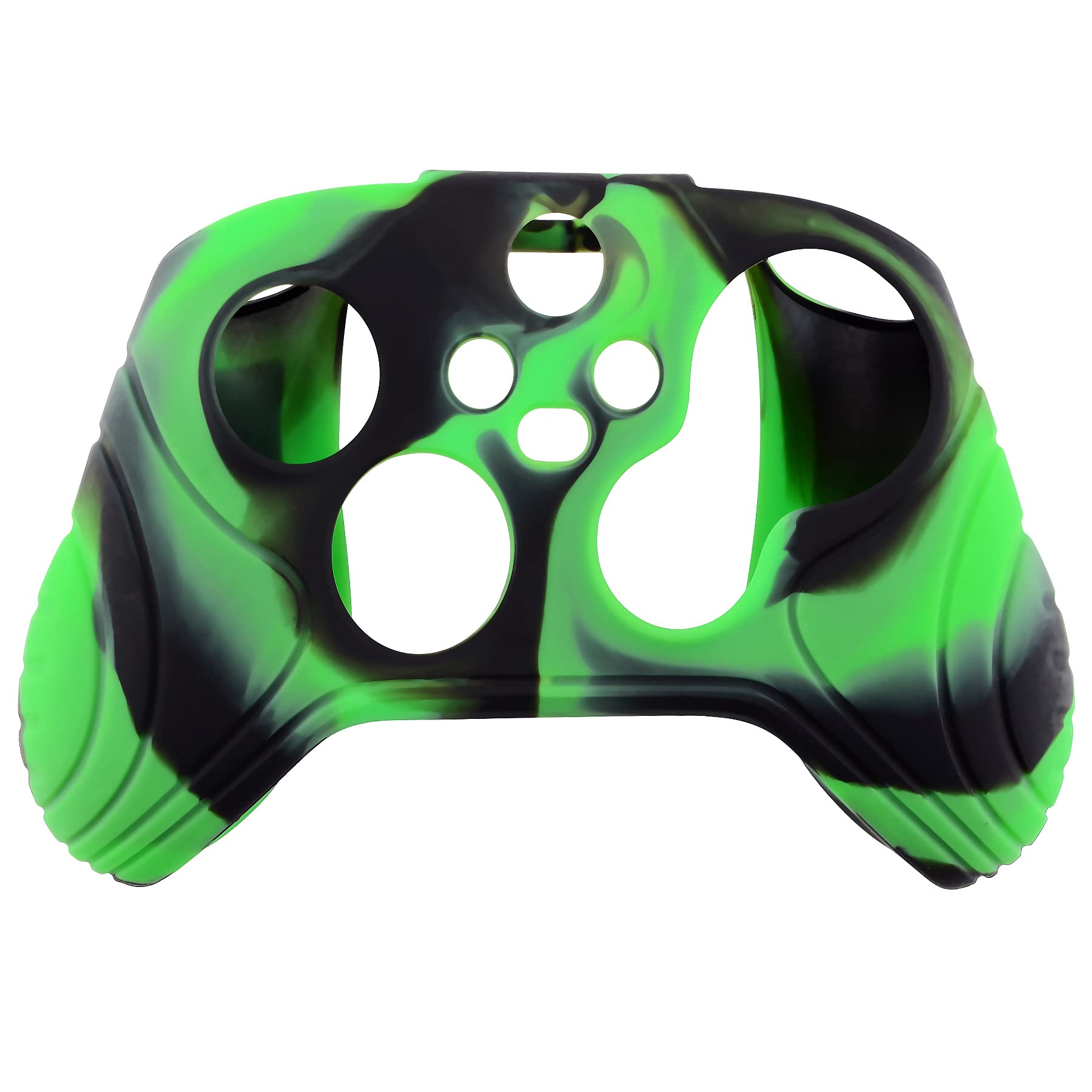 eXtremeRate PlayVital Samurai Edition Anti-slip Controller Grip Silicone Skin for Xbox Core Controller, Ergonomic Protective Case Cover for Xbox Series S/X Controller w/Thumb Grips - Green & Black
