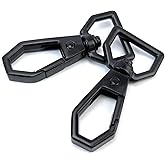 VersaKits 10 Pcs Heavy Duty Swivel Lobster Claw Clasps 5/8 Inch Matte Black D Ring Push Gate Snap Hooks Trigger Clips for Keychain Purse Strap Pet Leash Lanyard Collar