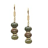 Gempires Lightweight Beaded Earrings Handmade Gemstone Jewelry Hypoallergenic Gold Plated Dangling Earrings For Women