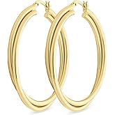 Milla Crossover Twisted Hoop Earrings for Women – Hypoallergenic Silver or Gold Statement Hoops – Lightweight & Easy to Wear