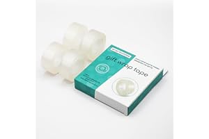 Wrap Buddies Adhesive Tape Rolls - Clear Tape Refills for Dispenser - Satin Finish for Gift Wrapping, Crafting, and Home Use - Strong Adhesive and Easy to Cut - 4 Pack