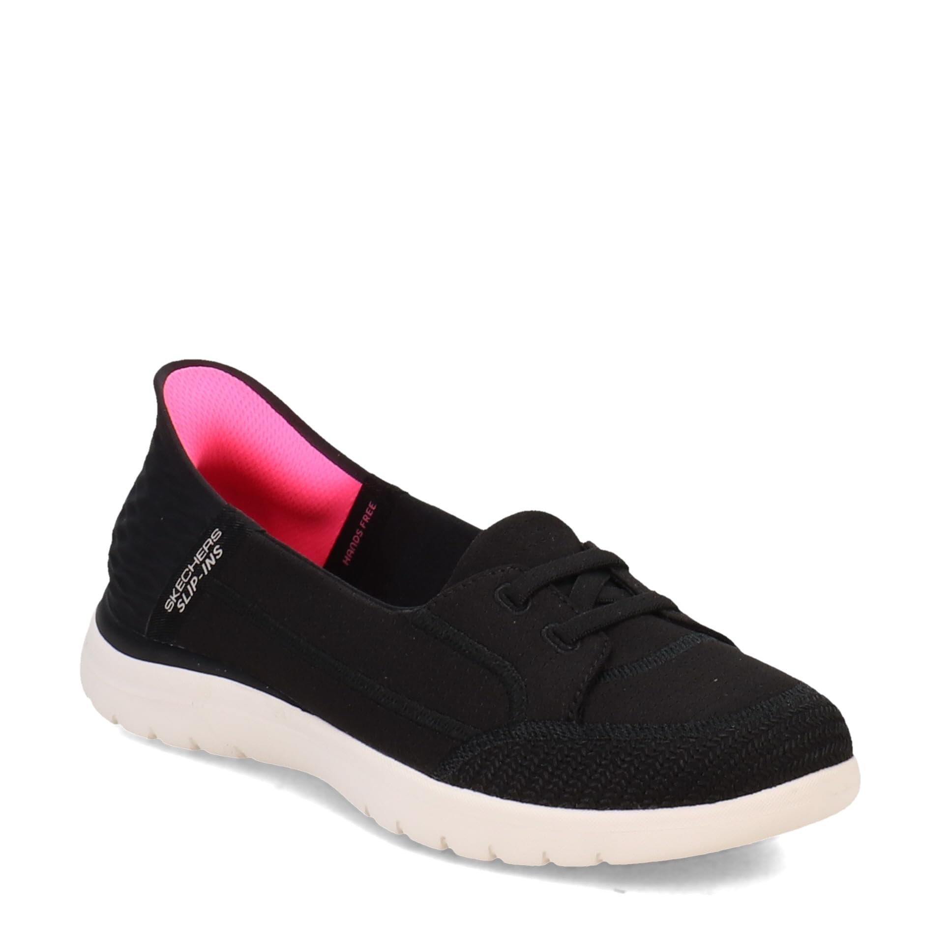 Photo 1 of (used item) Skechers Women's Slip-ins: On-The-GO Flex-Top Notch Boat Shoe, Black/White, 9.5