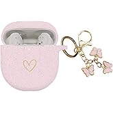 AIIEKZ Compatible with Bose QuietComfort Earbuds II 2022, Soft Silicone Case with Gold Heart Pattern for Bose QC II Case with Cute Butterfly Keychain for Girls Women (Rose Gold)