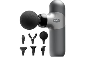 Morelax Mini Massage Gun, Portable Muscle Massage Gun, Powerful Pocket-Sized Massager for Travel & Home, with 6 Heads & 4 Spe