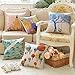 Sykting Farmhouse Pillow Covers 18x18 inch Patterned Throw Pillow Cases Set of 5 Decorative for Indoor Outdoor Colorful