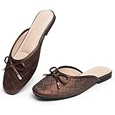 hingswink Mules for Women Slip On Flats Office Business Casual Shoes Closed Toe Shoes for Women Dressy Comfortable