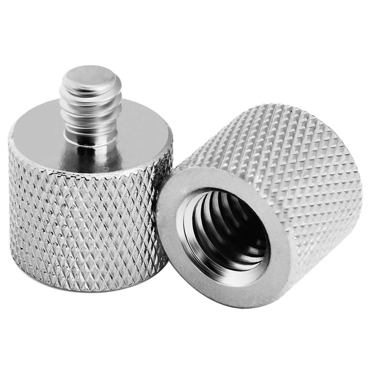 JOMLEY 3/8 to 1/4 adapter, 1/4"-20 Male to 3/8"-16 Female Thread Adapter for Camera Monitor, Mic Stand,Tripod - 2 Pack