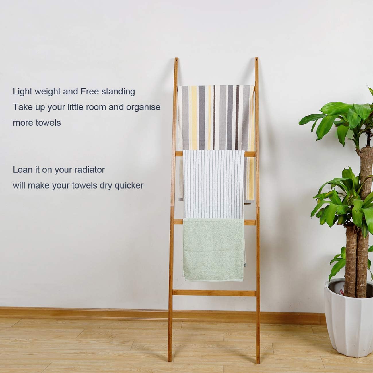 Super Eleganter Kleiderstander Fur Badezimmer Wohnzimmer Zri Bamboo Handtuchleiter Handtuchstander Leiter Handtuchhalter Regal Mit 4 Stangen Bambus Natur Braun Sidra Hospital