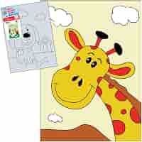 Artdeco Kids Desenli Tuval Boyama Seti 25x35cm Neseli Zurafa