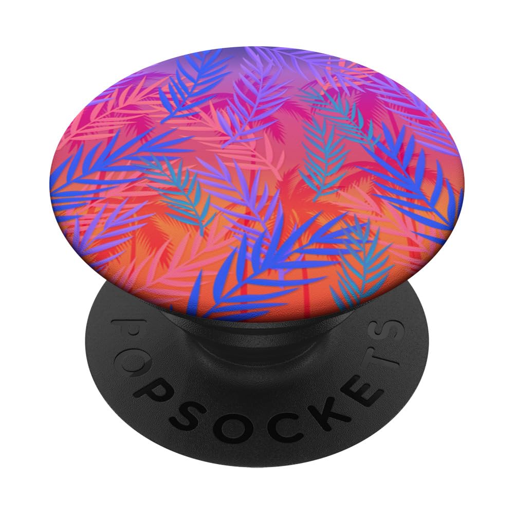 Palm Tree Leaves Exotic Plant Sunny Beach Summer Tropical PopSockets Swappable PopGrip