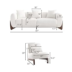 Morden Fort 2 Piece Cloud Couch Set, Modern Sherpa