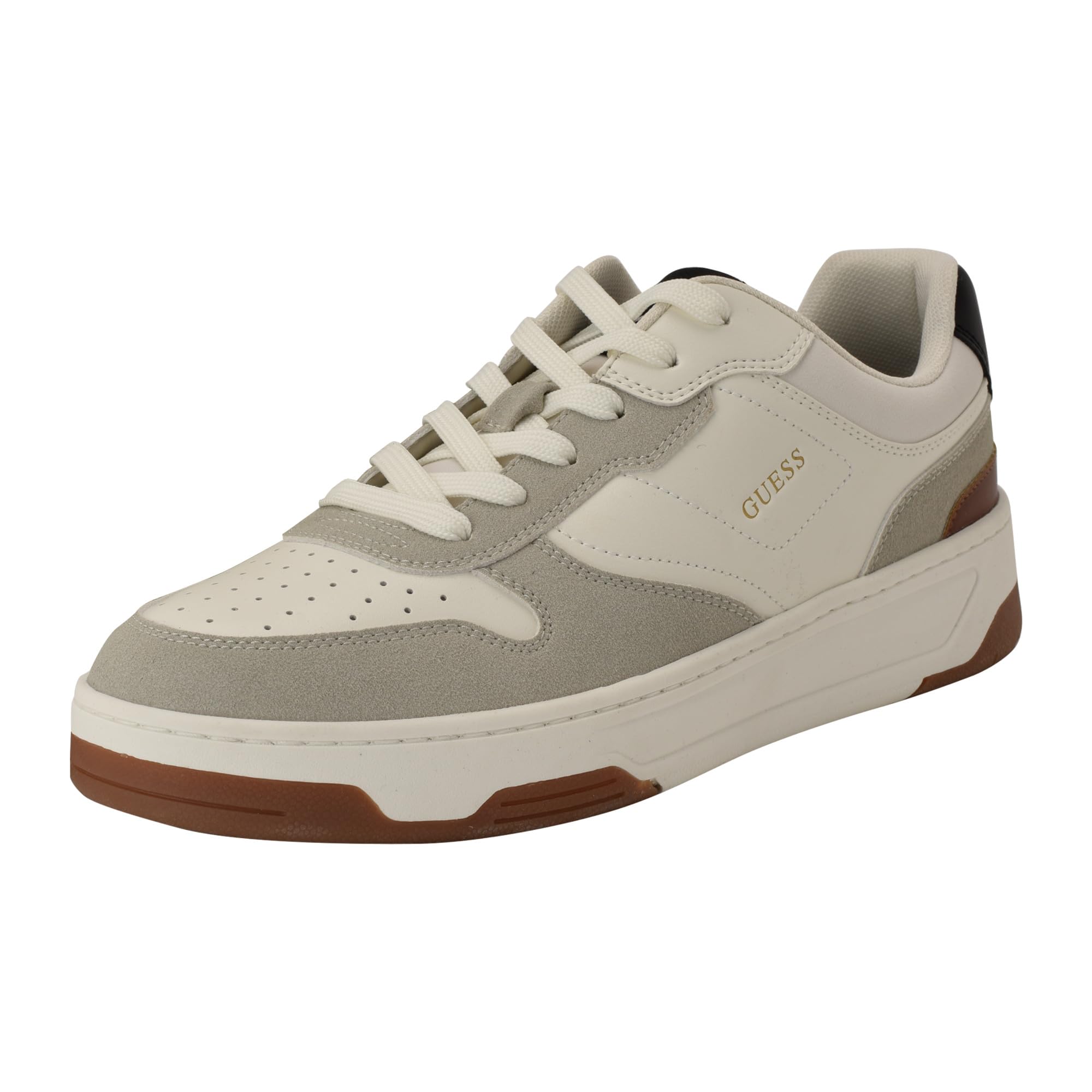 Guess Men’s JERREN Sneaker, Cream/Grey 150, 8.5