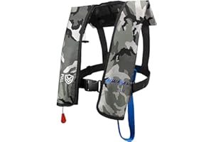 HWAYAN Manual Inflatable Life Jacket| Inflatable PFD Vest Adult| Life Vest for Adults| Outdoor Water Sports| Supports up to 3