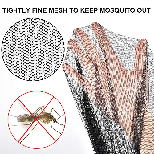OTraki Camping Mosquito Net for Single Sleeping Bag Travel Portable Anti Mosquito Nets with Carry Bag 4 PCS Stakes Outdoor Insect Netting Cover Canopy Lightweight Mesh Tent Black - Thumbnail 3