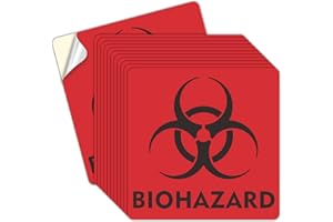 FAITTOO (12 Pack) Biohazard Stickers Sign, 6x6 Inches Waterproof Biohazard Warning Label，6 Mil Vinyl Self Adhesive Durable Decal Stickers Use for Labs, Hospitals and Industrial