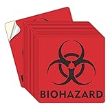 (12 Pack) Biohazard Stickers Sign, 6x6 Inches