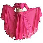 Wuchieal Women's Belly Dance Skirts Tribal Chiffon Full Skirts,Praise Dance Skirt,Mexican Skirt