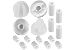 Seentech 4-Pack Control Knobs with 12 Adapters- Compatible with Oven/Stove/Range Universal Knobs Wide Application (White)