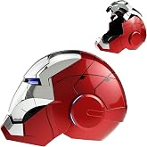 JCHENBH Iron Hero MK 5 1:1 Wearable Helmet-Silver Mask for Man-with Voice&amp;Touch &amp; Remote Control, LED Eyes &amp; Realistic Sound Effects-Cosplay &amp; Collectible Gift for Adults and Teens