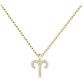 PAVOI 14K Gold Plated Cubic Zirconia Astrology Necklaces for Women - Zodiac Pendant Jewelry Gifts - Zodiac Sign Pendant Necklaces
