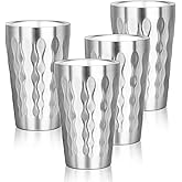Offiper Stainless Steel Double Wall Cups, 16 oz Insulated Tumbler, 4 Pack Unbreakable Stackable Water Tumblers Insulated Metal Cup Premium Drinking Glasses for Travel Camping Home Outdoor