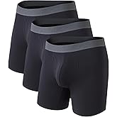 COLORFULLEAF Men's Underwear Soft Comfort Breathable Moisture Wicking Boxer Briefs for Men Packs 3D Pouch Open Fly