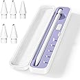 Inesore Pen Case Compatible with Apple Pencil Pro/Apple Pencil 1st Generation/Apple Pencil 2nd Generation/Apple Pencil USB C,Contain 5 Pen Tips for Apple Pencil Tips Replacement Accessories (Purple)