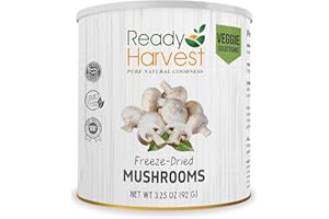 Ready Harvest Freeze-Dried Mushroom for Emergency Food Supply | Camper Must-Haves Camping Essentials | Hurricane Preparedness Items, Survival Food, Pantry Staples | #10 Can | 25-Year Shelf Life