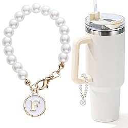 LUHOHI Letter Charm for Stanley Cup，Pearl Chain