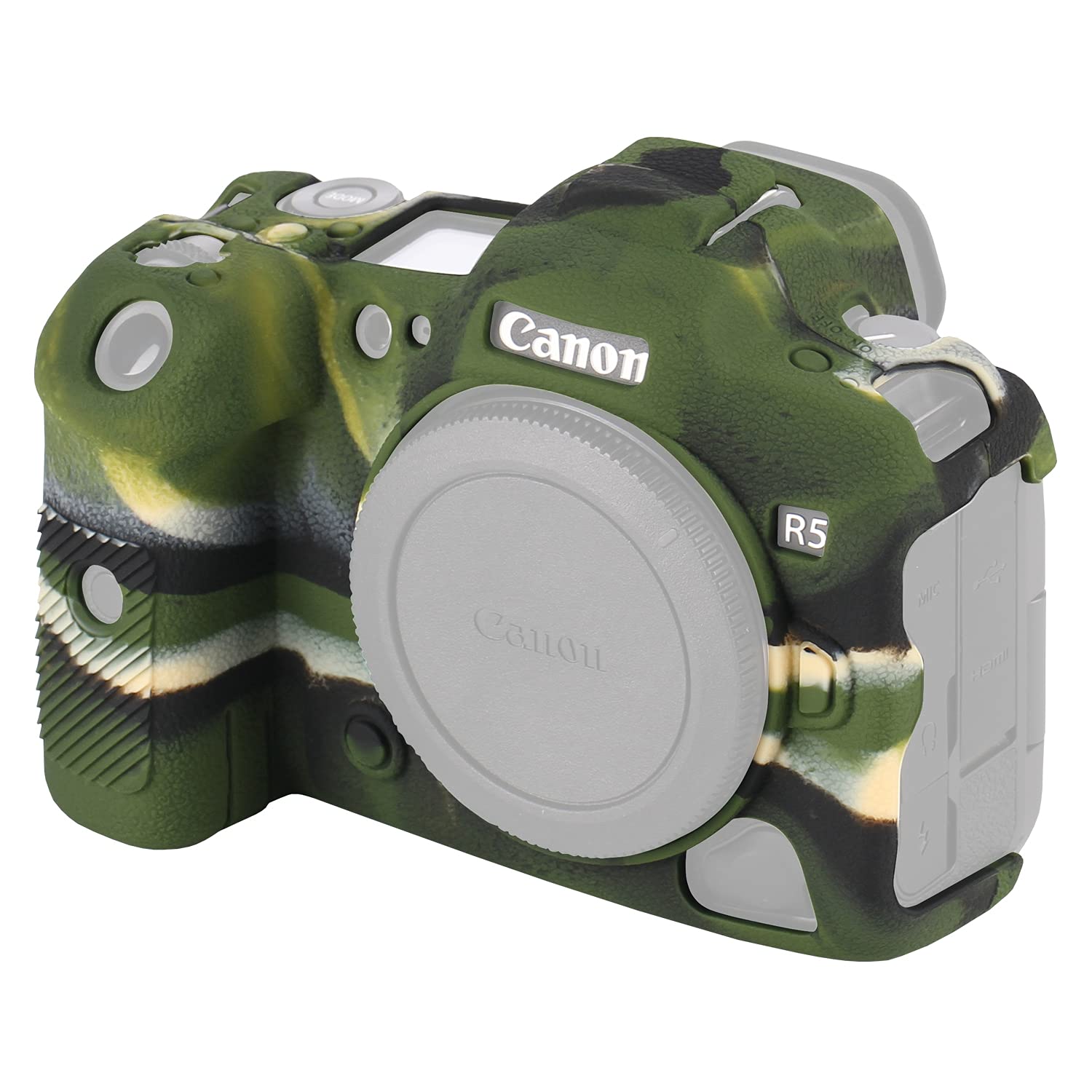 Photo 1 of Camera Case for Canon EOS R5, Anti-Slip Texture, Snug Fit Soft Silicone Rubber Protective Camera Cover Silicone Sleeve Body Skin Protector Shell (Black)