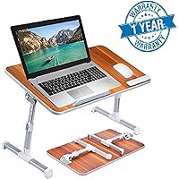 Callas Adjustable Portable Laptop Table, Bed Table, Notebook Stand, Laptop Standing Desk, CA6-Brown