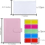 HAUTOCO A6 Budget Binder with Zipper Envelopes Pink - Money Organizer view 3