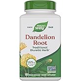 Nature's Way Dandelion Root, Traditional Diuretic Herb*, Traditionally used to Soothe Digestive Upset*, Vegan, 180 Capsules (Packaging May Vary)