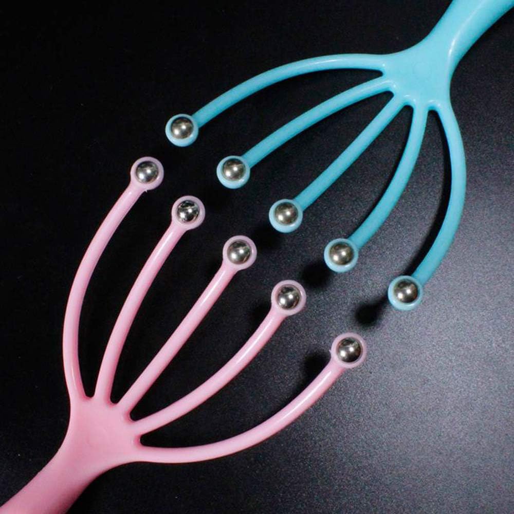 Scalp Massager, Protable Hand Held SPA Head Massager for Deep Relaxation & Stress Reduction in The Office Home SPA Father's Day and Mother's Day Gifts Pink+Blue(2-Pack): Health & Personal Care