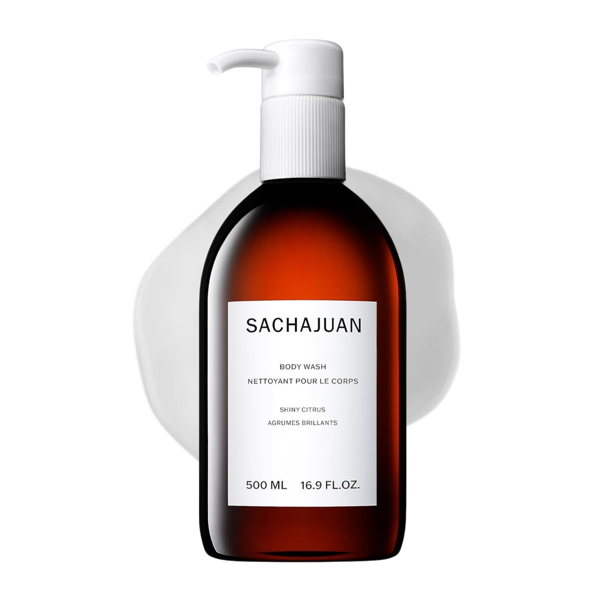 SACHAJUAN Body Wash Shiny Citrus 500ml with Earth Silk Technology, Soothes, Hydrates and Repairs Skin. Fresh Citrus & Jasmine Scent. Vegan and Cruelty Free, Free from Parabens.