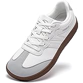 HOBIBEAR Barefoot Shoes Wide Casual Lace Up Retro Leather Fashion Sneakers for Women Men