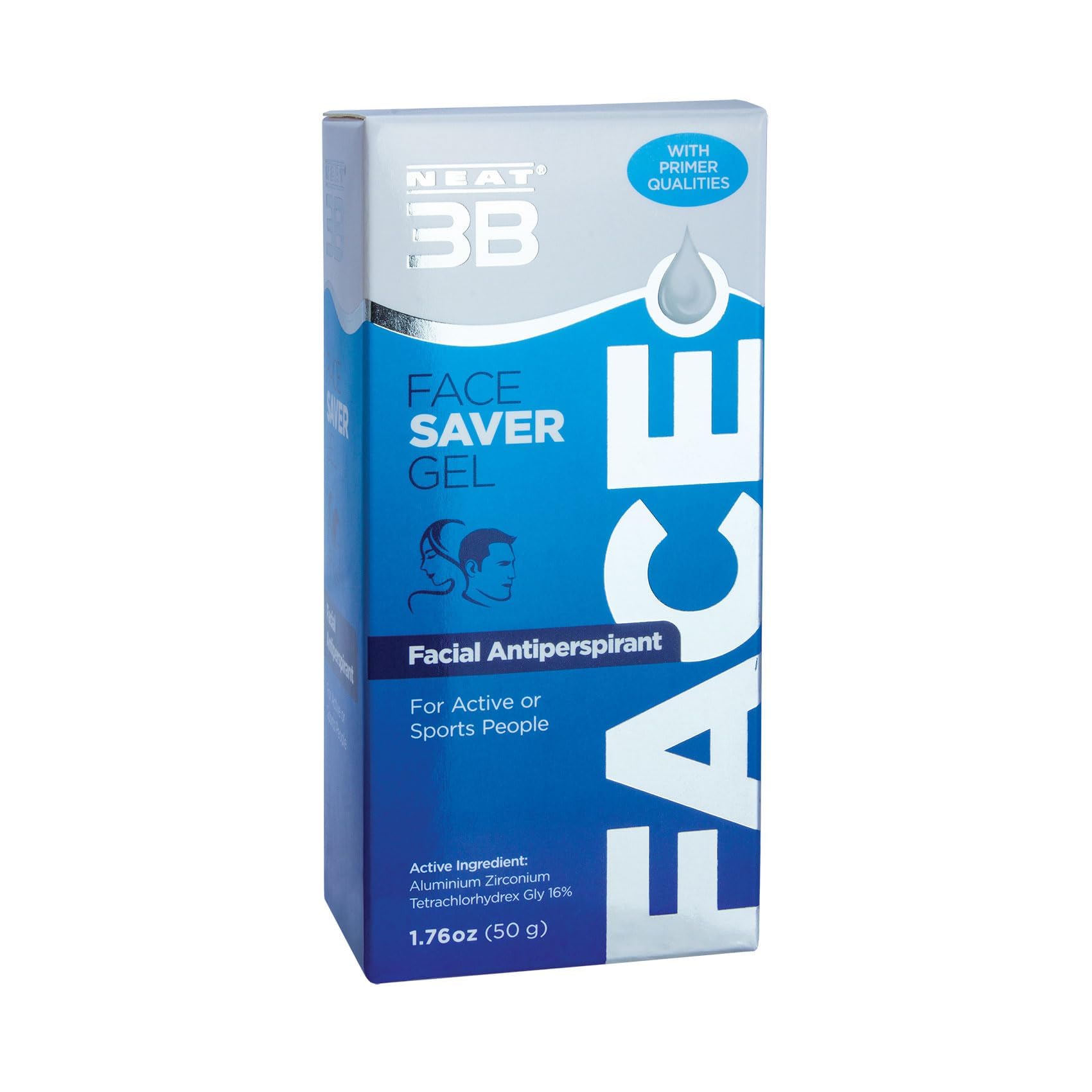 Neat 3B Face Saver Gel - Strong, Lightweight, Anti Sweat Face Antiperspirant - Fast-Drying Facial Treatment for Excessive Sweating, 50 g, 1-Pack