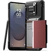 VRS DESIGN Damda Glide DuoGuard for Galaxy S25 Ultra Case (2025), Premium Sturdy Fully Covered Camera Lens Protection Cover Card Holder Wallet Case (Logo Red)