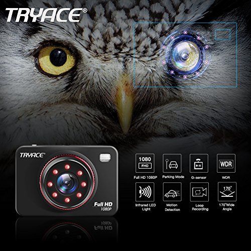 TryAce Dash Cam B5N 2.7" FHD 1080P Super Night Vision Vehicle Accident Video Recorder 170 Degree Wide Angle On Dash Video,G-Sensor,WDR,Parking Guard,Loop Recording Dashboard Camera Recorder for Cars