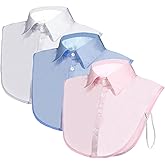 FdcLixuvol 3 Pcs Fake Collar Detachable Dickey Collar Half Shirts Faux False Collars for Women Girls Graduation Daily White, Pink, Blue