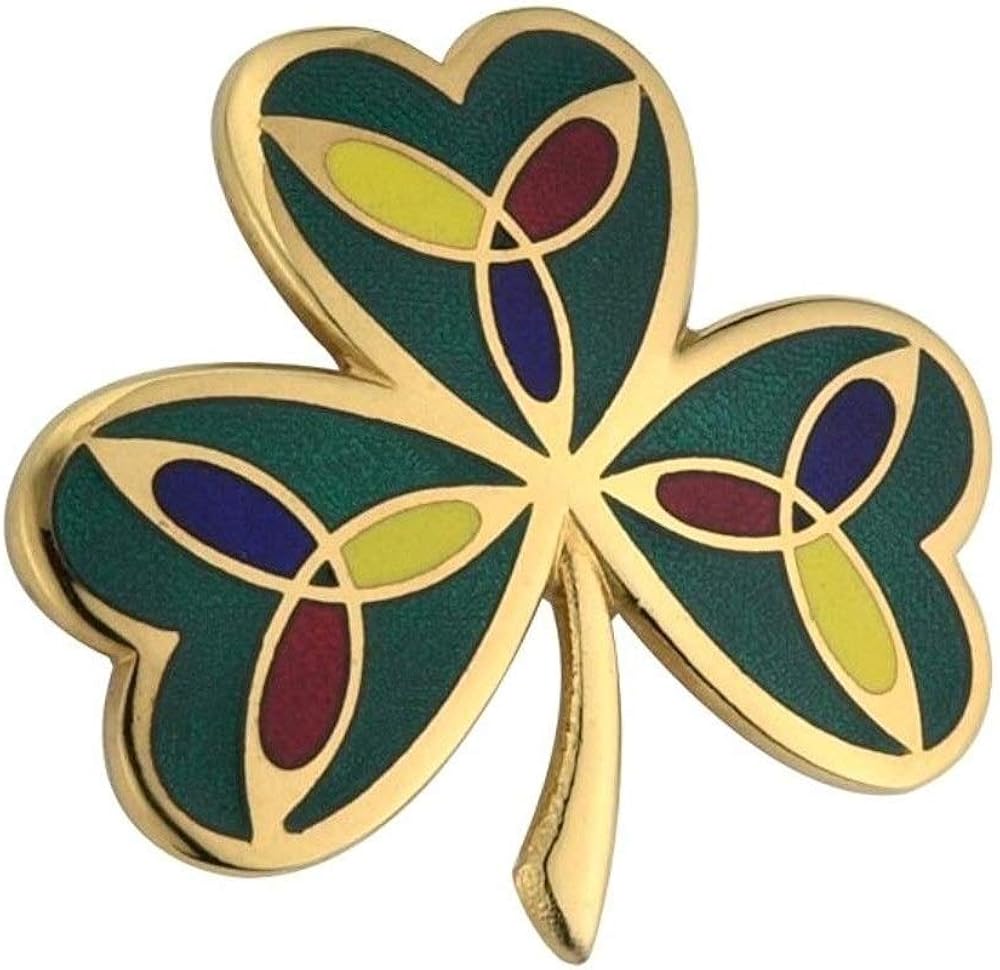 Gold Plated Shamrock BroochMade in Ireland Amazon.co.uk Clothing